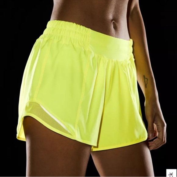 lululemon athletica Pants - Lululemon neon yellow speed shorts sz 10